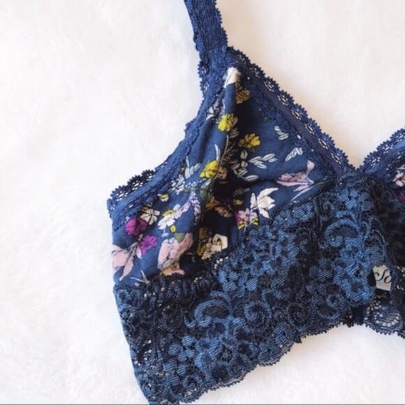 Soma Navy with Pattern Triangle Lace Bralette - Picture 7 of 7